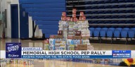 Pep rally shows school spirit to celebrate food drive at Memorial