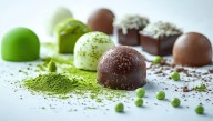 Trufas de chocolate con leche y té matcha