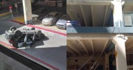 Mujer confunde el pedal; cae camioneta del segundo piso de un hospital en Hermosillo