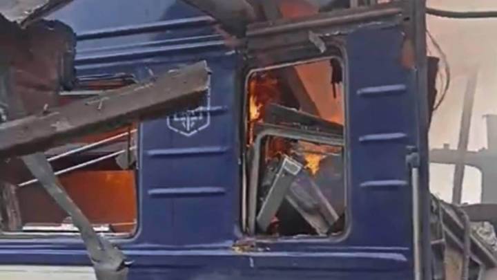 Russian strike hits passenger train in Ukraine, causing casualties