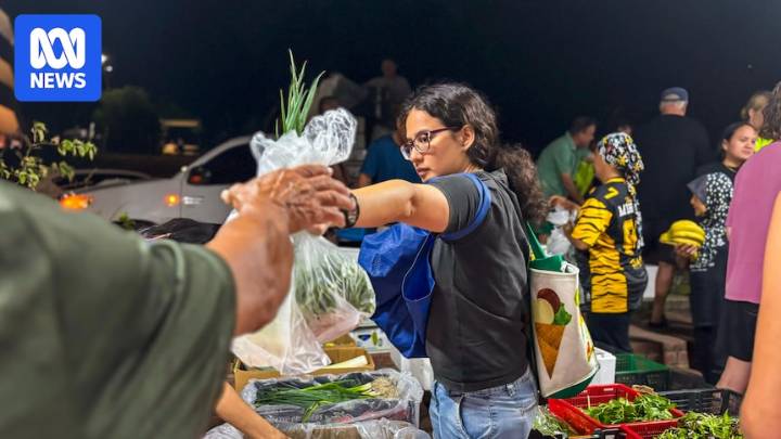 Locals swarm when air freight carrying fresh food arrives on the island