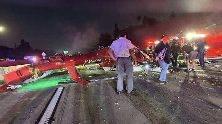 Sacramento Helicopter Crash Caught On Cam: 3 Injured; Highway Closed