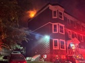 Three-alarm fire at Boston multi-family home sends two to a hospital
