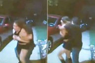 Security Footage Shows Woman Screaming as Man Grabs Her from Behind