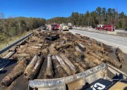 150 straw mats catch fire on highway in Asheville
