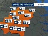 Warmer weather arrives ahead of next cold front, rain chance