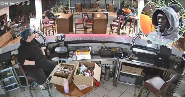 Moment asylum seeker locks eyes on hotel worker hours before 'stabbing her 23 times with screwdriver'