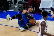 Josh Hart ejected from Knicks’ preseason game after slipping to court and throwing ball