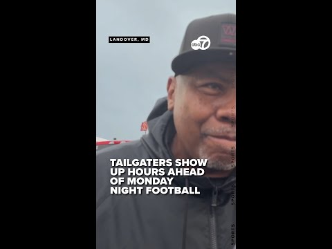 Washington Commanders fan tailgates in the rain for Monday Night Football