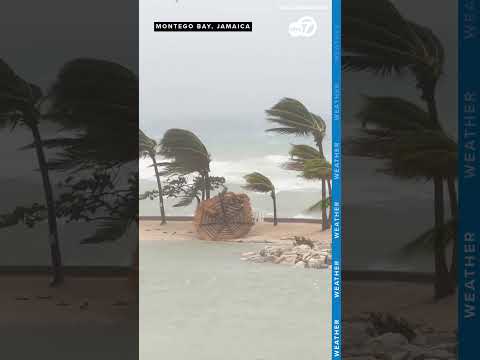Hurricane Melissa brings strong winds and rain to Montego Bay, Jamaica