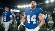 Giants’ Cam Skattebo rips shirt off after 3