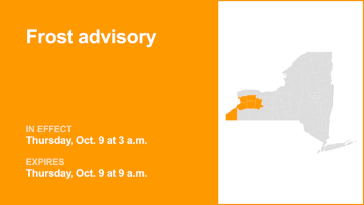 NY weather: New York placed under a frost advisory Thursday