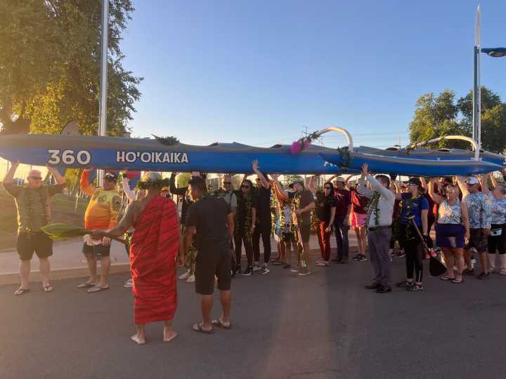 Ability 360 canoe team blesses a custom