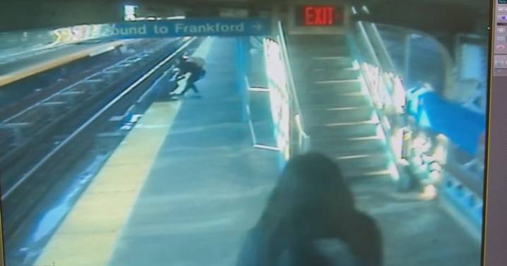 SEPTA video shows bystander helping woman who fell onto tracks along Market