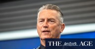 Victoria Police chief Mike Bush apologises for using force helicopter to fly to Hobart conference