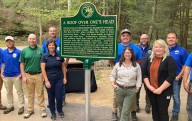 ODNR Unveils Historical Marker at Ash Cave in Hocking Hills State...