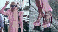 Lady Gaga Lands in Milan Wearing Avant Garde Curved Heels