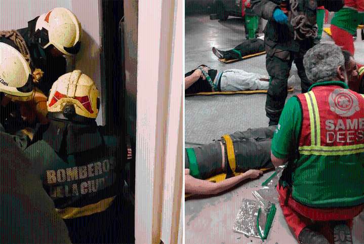 Cayó un ascensor y nueve jóvenes quedaron atrapados