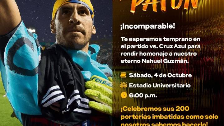 Tigres homenajeará a Nahuel Guzmán por sus 200 porterías en cero