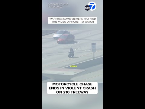 Motorcycle chase ends in violent crash, suspect thrown from bike