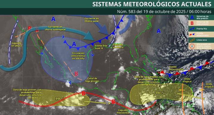 Pronóstico del clima en Quintana Roo para hoy domingo 19 de octubre 2025
