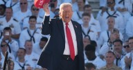 Trump doesn't let shutdown interfere with celebrating Navy's 250th anniversary at rally