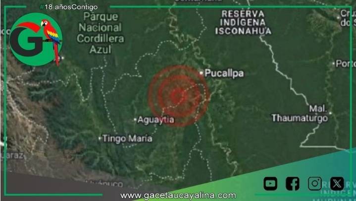Temblor de magnitud 4.3  sorprendio a la región Ucayali esta madrugada