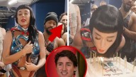 Justin Trudeau Backstage With GF Katy Perry & Crew for Her Birthday, on Video