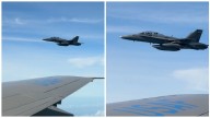 VIDEOS: Avión de Trump es escoltado por un caza F/A