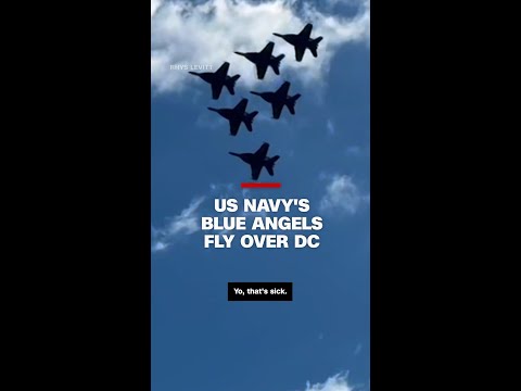 US Navy's Blue Angels fly over DC