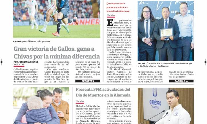 ¡Conoce la Portada de Hoy!