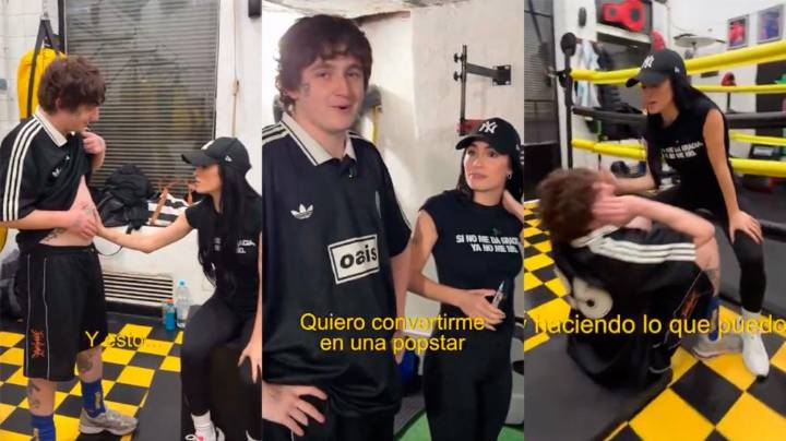 Dillom entrenó con Lali Espósito a puro boxeo, insultos y cachetadas rumbo a su show en Vélez
