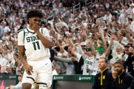 Jase Richardson hustles for highlight assist at the expense of former Michigan star