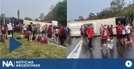 Volcó un micro con hinchas de Flamengo que viajaban a Buenos Aires para ver el partido contra Racing