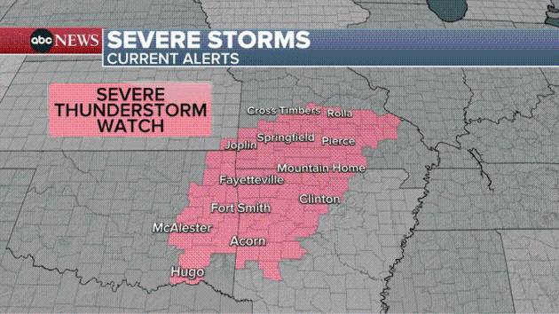 Central US states under severe thunderstorm watch