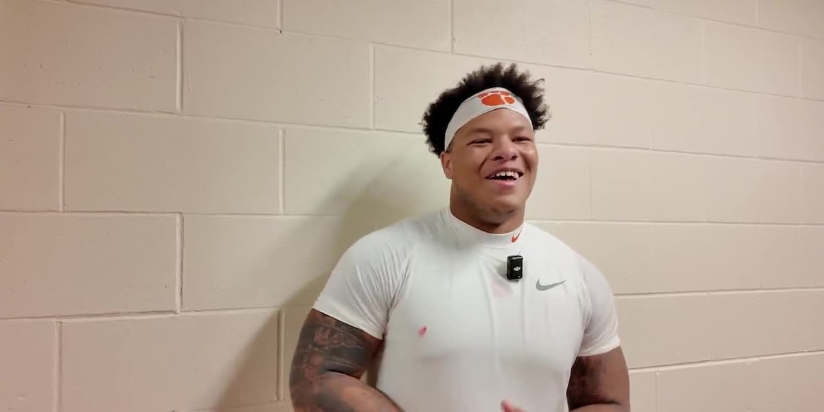 Clemson defensive tackle Peter Woods post game following huge 41