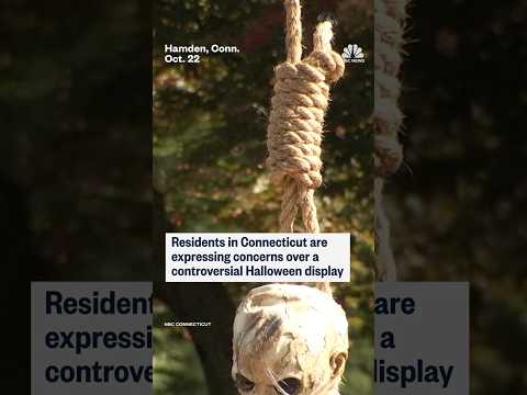 Residents in Connecticut are expressing concerns over a controversial Halloween display