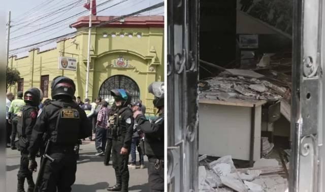 Tres  policías heridos tras derrumbe de parte del techo de la Comisaría de Surquillo