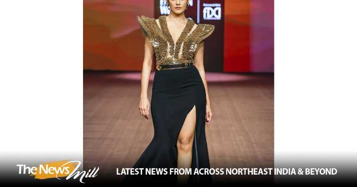 Lakme Fashion Week 2025: Mrunal Thakur’s ramp walk in golden bodice outfit steals spotlight