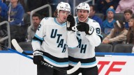 Logan Cooley has natural hat trick in 1st period, Mammoth hold off Blues 7