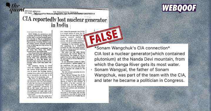No, Sonam Wangchuk’s Father Was Not Involved in CIA’s Nanda Devi Mission