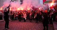 Pro-Palestinian protesters march to stadium ahead of World Cup qualifier between Norway and Israel