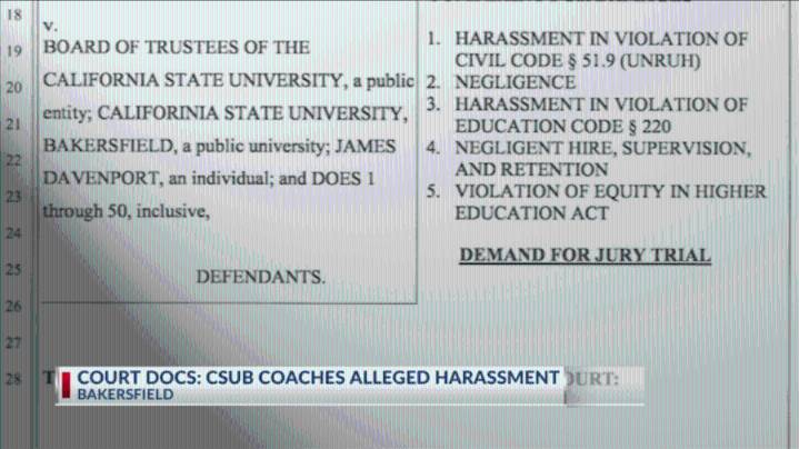 Court docs: CSUB sued over alleged harassment on women's softball team