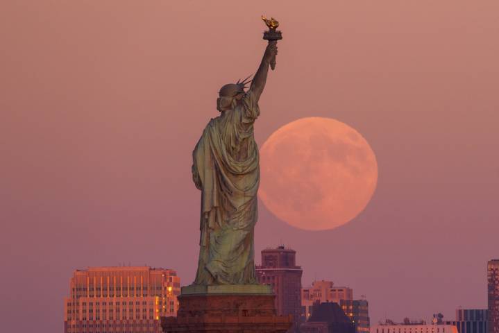 Photos: Rare October supermoon illuminates night sky