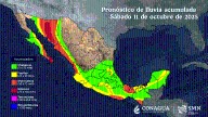 Se pronostican lluvias de intensas a torrenciales para Sonora durante este fin de semana, debido a Raymond y el frente frío número 6 