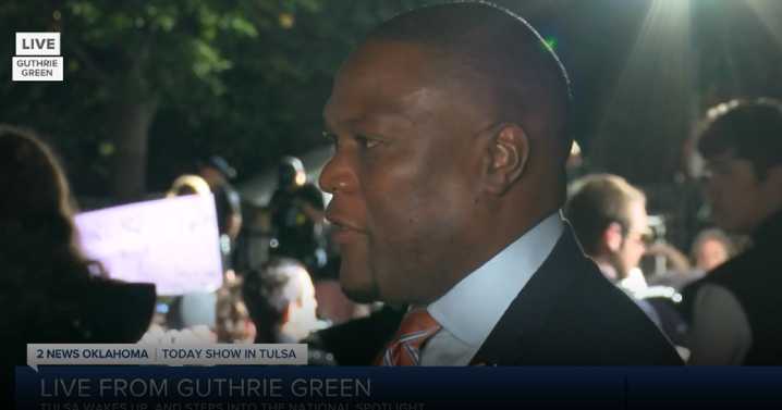 Tulsa Mayor welcomes Third Hour of Today to Guthrie Green