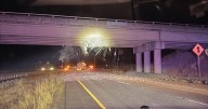I-90 westbound closed at Bullfrog overpass near Cle Elum after oversized load strike
