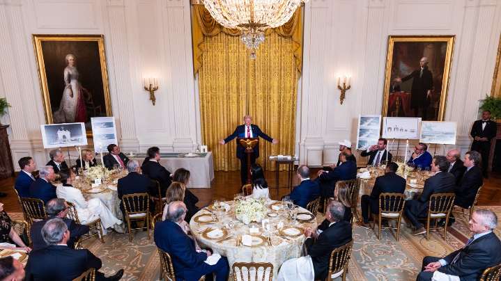 Candlelight, big checks and a corporate-backed ballroom: Ethics experts warn of Trump project