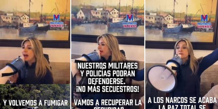 Vicky Dávila volvió a tomar megáfono para referirse al apoyo que, si ella gana las elecciones de 2026, tendrán las FF. MM.: “Así toque cobrar un impuesto de seguridad”