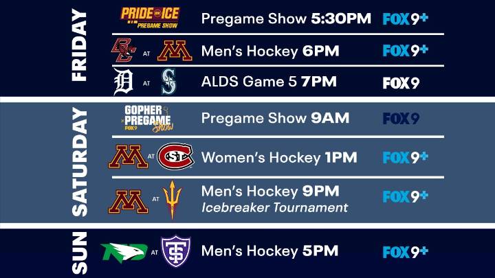 Weekend Minnesota sports TV guide: ALDS Game 5, Gopher hockey on FOX 9